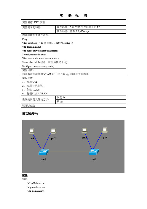 实验报告VTP