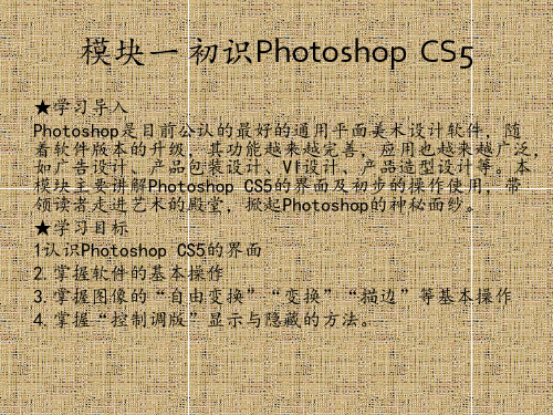 《图形图像处理Photoshop cs5基础案例与教程》模块一