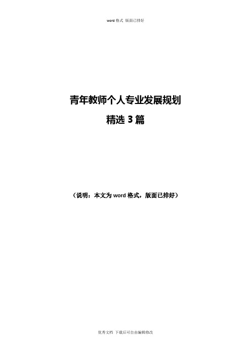 2020年青年教师个人专业发展规划(最新)