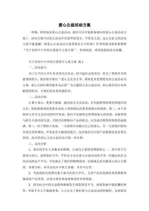 爱心公益活动方案