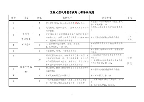 正压式空气呼吸器使用比赛评分细则