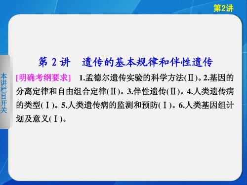 4-2专题四_第二讲_遗传的基本规律和伴性遗传_课件_Hooker