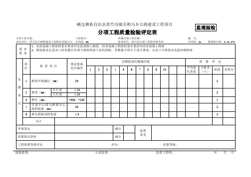 分项工程质量检验评定表(桥梁总体)