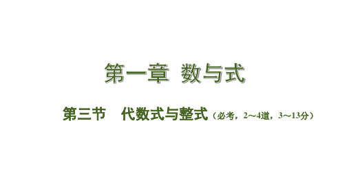 河北省2020届中考数学一轮复习讲义第三节 代数式与整式 