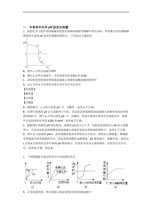 2020-2021备战中考化学pH的变化图像(大题培优 易错 难题)含详细答案