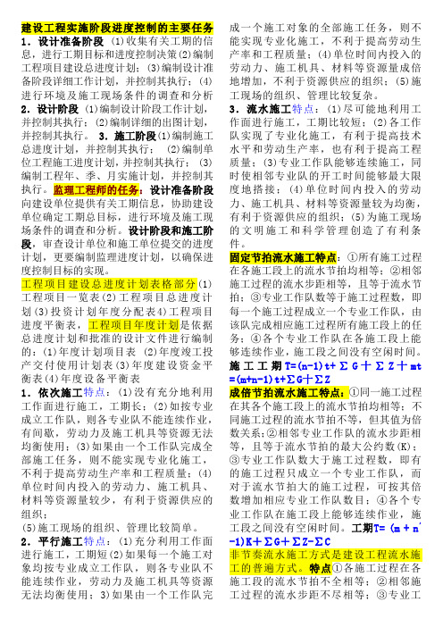 最新监理工程师三控要点