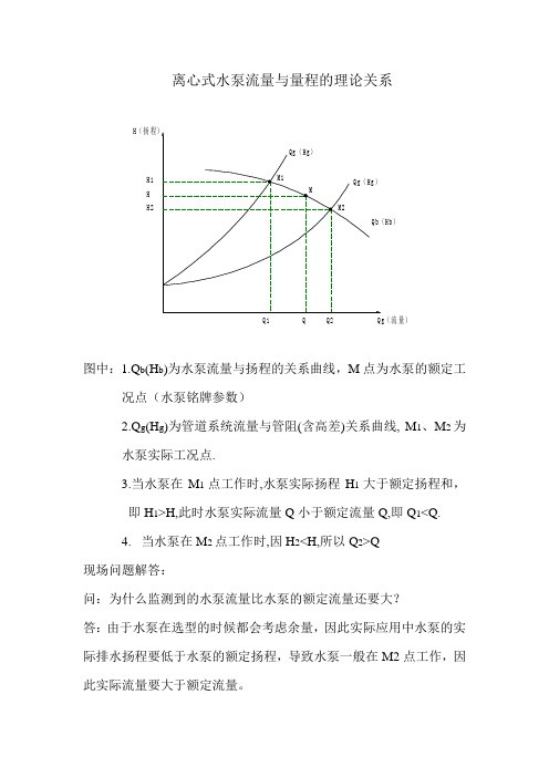 离心式水泵流量与量程的理论关系及水泵效率计算