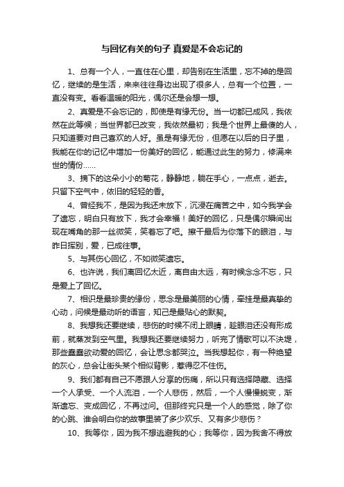 与回忆有关的句子真爱是不会忘记的