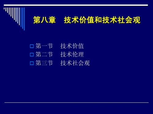 自然辨证法 第8章 技术价值