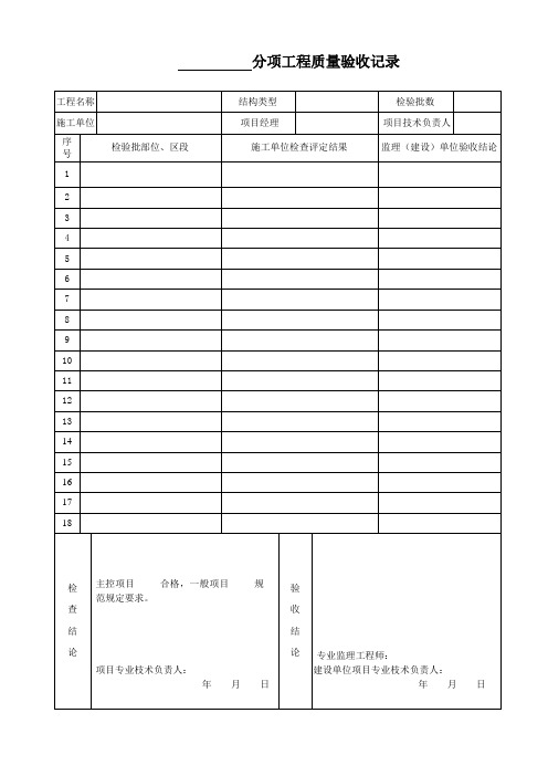 房屋建筑验收表格【范本模板】