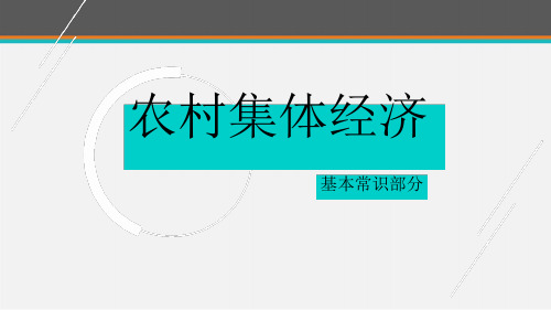 新型农村集体经济ppt课件[文字可编辑]