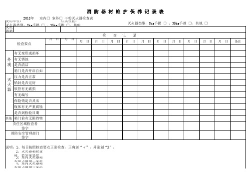 消防器材维护保养记录表