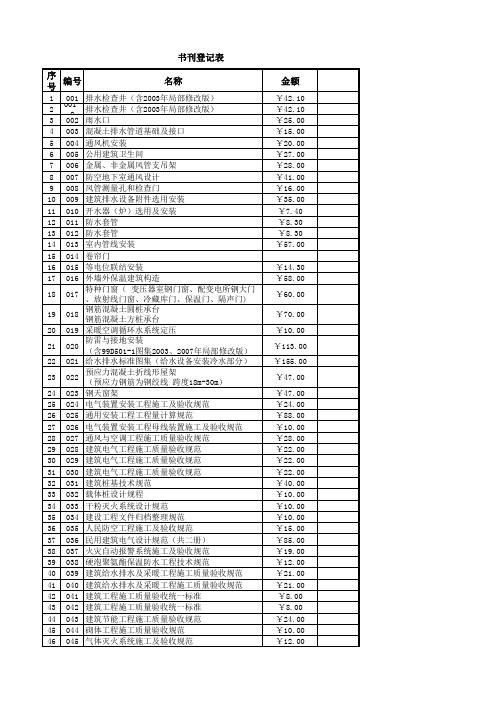 书刊登记表