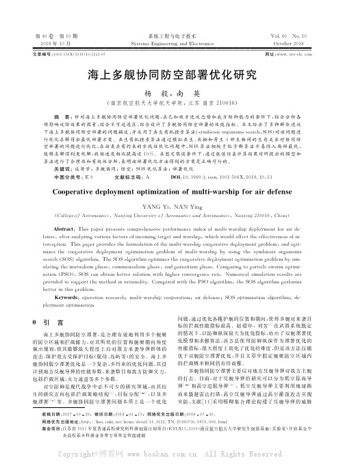 海上多舰协同防空部署优化研究