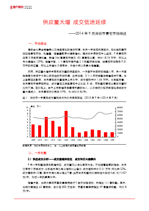 2014年9月深圳市豪宅市场综述