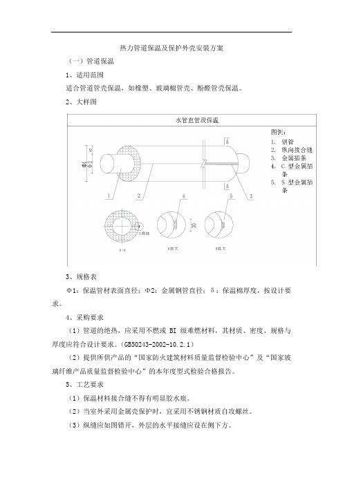 热力管道保温及保护外壳安装方案