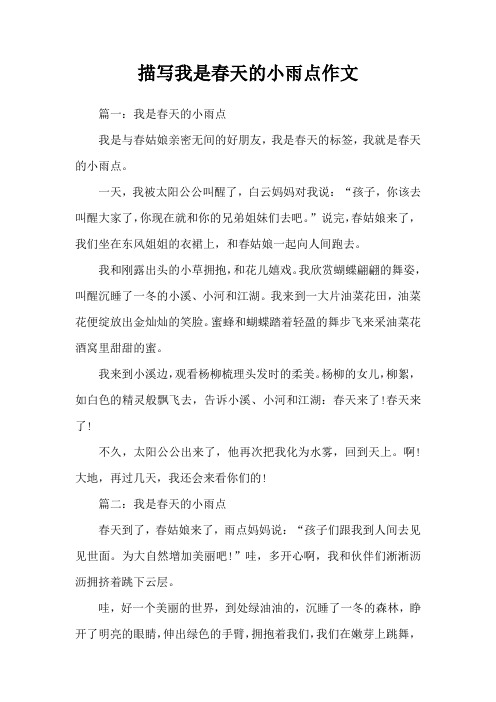 描写我是春天的小雨点作文