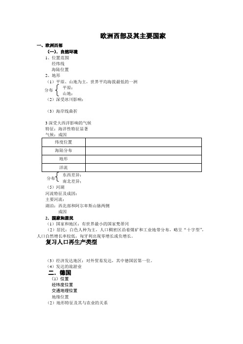 欧洲西部及其主要国家