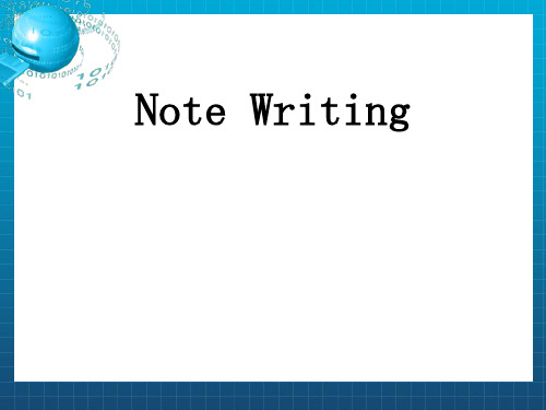 Note Writing,英语便条写作