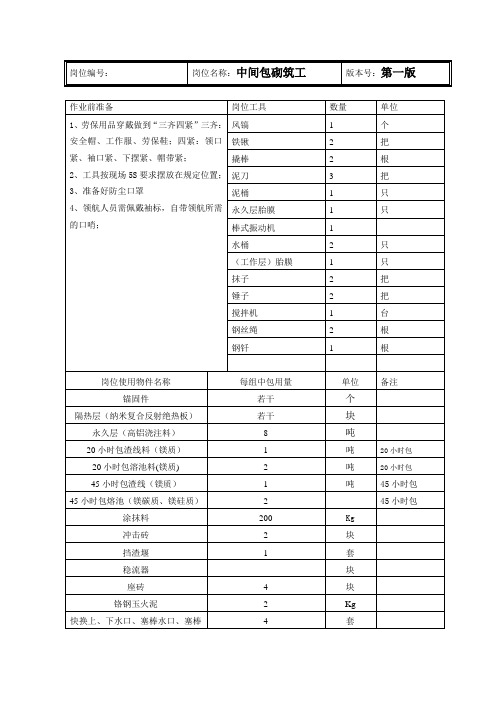 中包砌筑工作业指导书