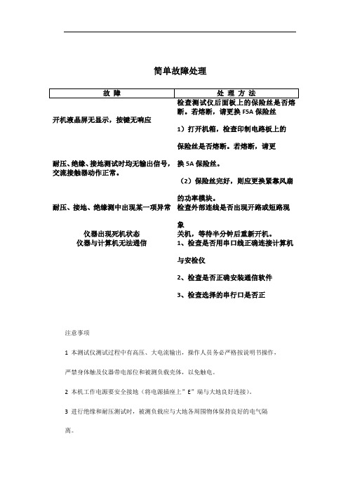 安检故障处理方法