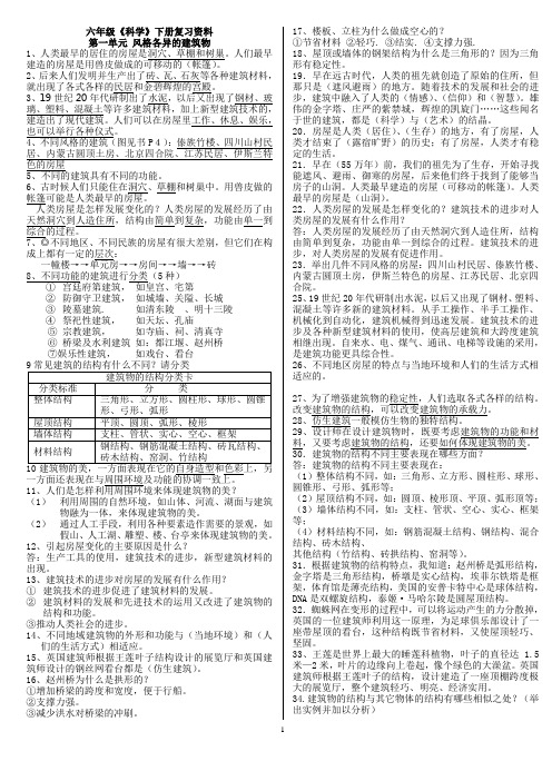 20170214六年级科学下册复习资料(原稿)