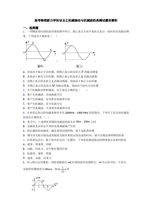 高考物理新力学知识点之机械振动与机械波经典测试题含解析