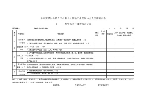 [精品]社会组织党员责任区考核表