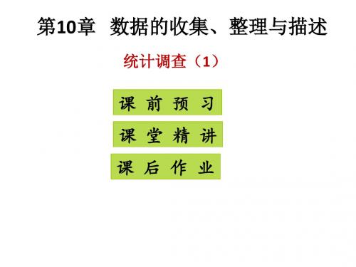 【最新】人教版七年级数学下册高分突破课件：10.1统计调查(1)