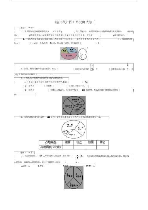 (完整word版)扇形统计图单元测试卷.doc