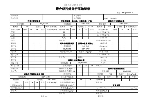 聚合级丙烯原始记录02-1(2015版)