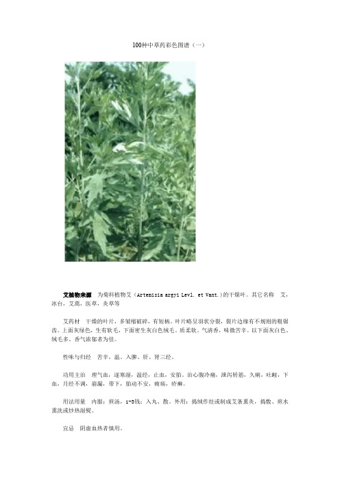 100种中草药彩色图谱资料