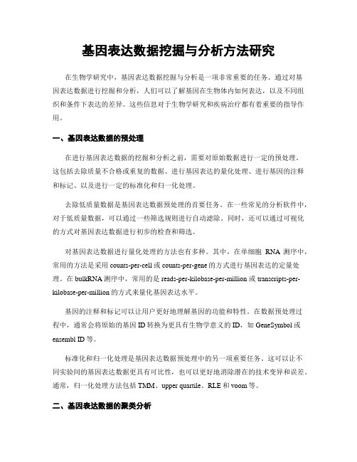 基因表达数据挖掘与分析方法研究