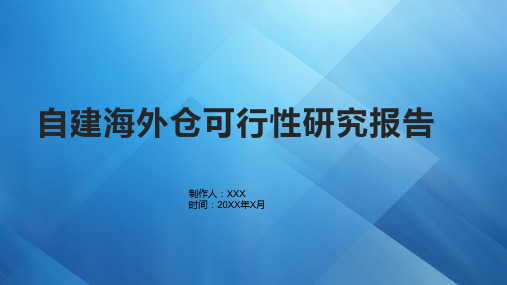 自建海外仓可行性研究报告