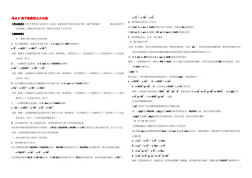 高中化学 最困难考点系列 考点8 离子浓度的大小比较 新人教版选修4