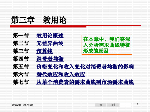 西方经济学第三章效用论