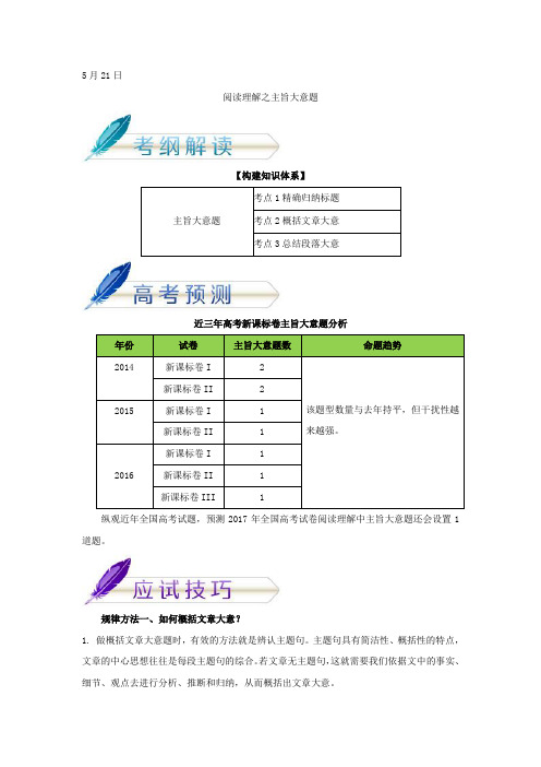 2017年高考英语考前20天终极冲刺攻略第01期第06天：5