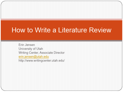 how to write a literature review