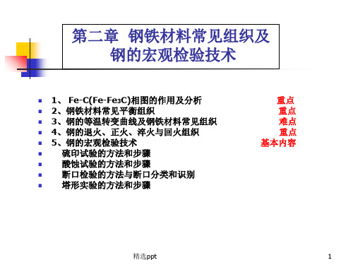 实验2 钢铁材料常见组织及钢的宏观检验技术ppt课件