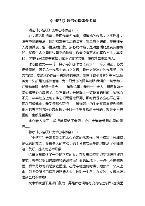 《小桔灯》读书心得体会5篇