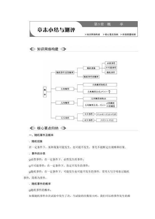 数学苏教版必修3教学案第1部分 第3章 章末小结与测评 Word版含解析