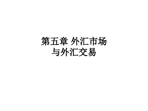 对外经贸大学 2010国际金融课件5