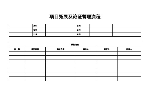 项目拓展及论证管理流程