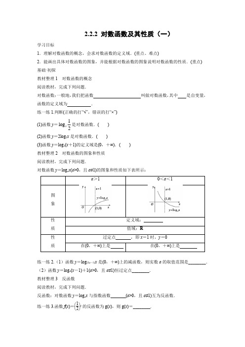 学案7：2.2.2 对数函数及其性质（一）