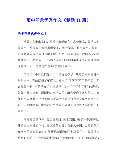 雨中即景优秀作文(精选11篇)