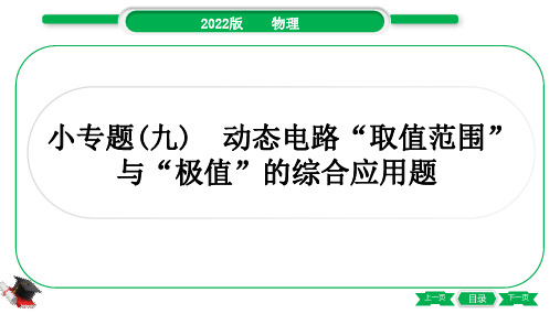 2022年人教版中考物理考点系统复习小专题(九)动态电路“取值范围”与“极值”的综合应用题