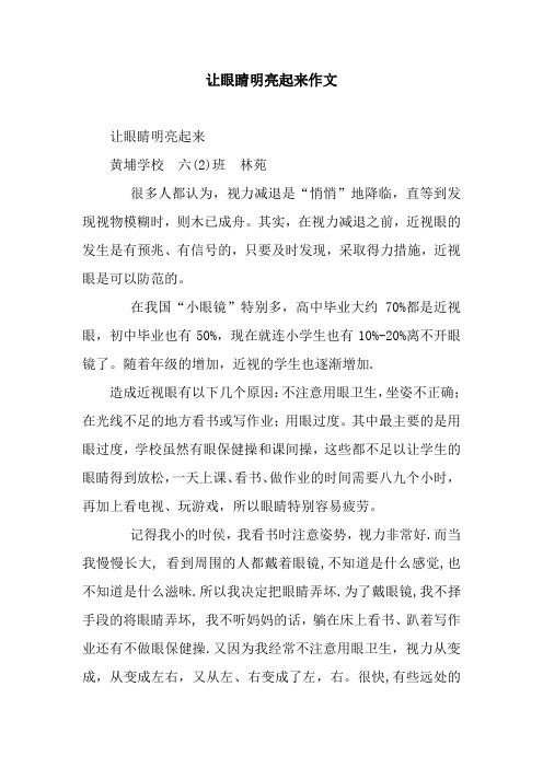让眼睛明亮起来作文