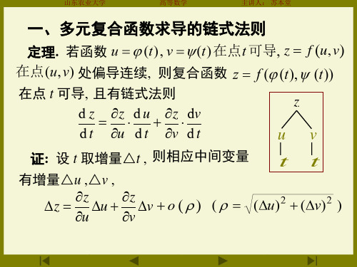 多元函数的求导法则