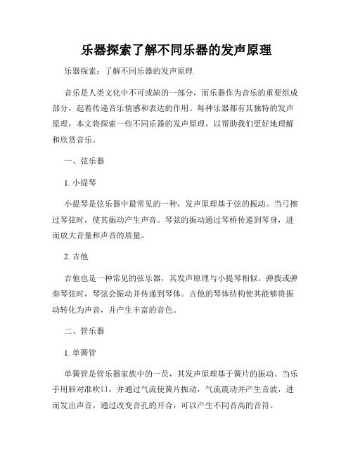 乐器探索了解不同乐器的发声原理