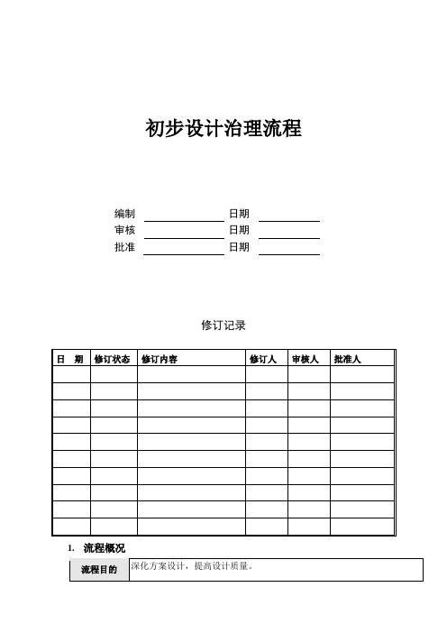 房地产初步设计治理流程